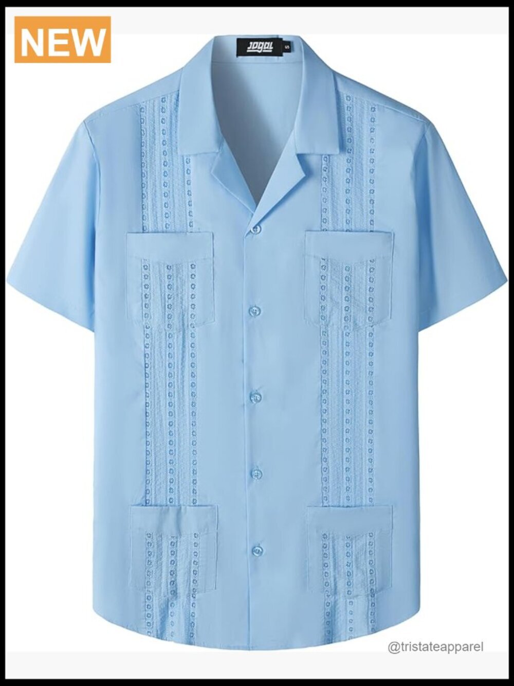 Men's Guayabera Shirt Short Sleeve Cotton Casual Button Down Beach Shirt